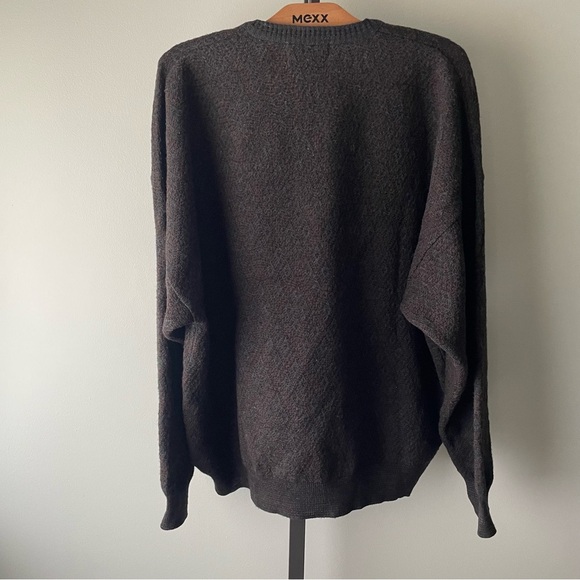 Vintage Idea Uomo Italian Wool Vneck Grandpa Dad Vneck Knit Sweater Mens Size XL - Picture 2 of 6
